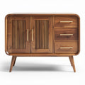 Buffet en bois de noyer avec portes en bois et tiroirs 90 x 40 x 70cm