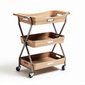Chariot de rangement en bois et métal avec roulettes 75 x 40 x 85cm
