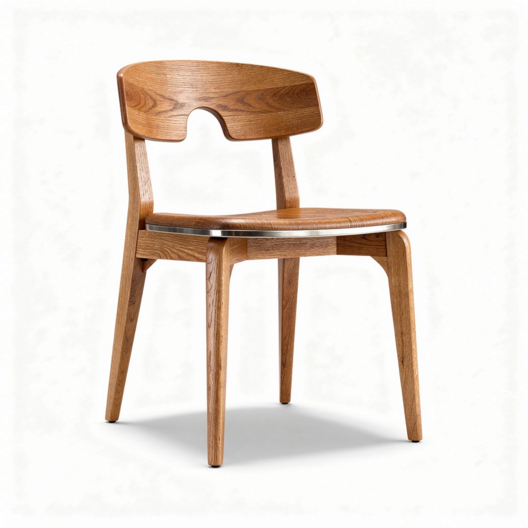 Chaise en bois clair avec dossier ergonomique dimensions 45 x 45 x 80cm