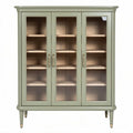 Vitrine en bois avec portes en verre coloris vert 120 x 40 x 180cm
