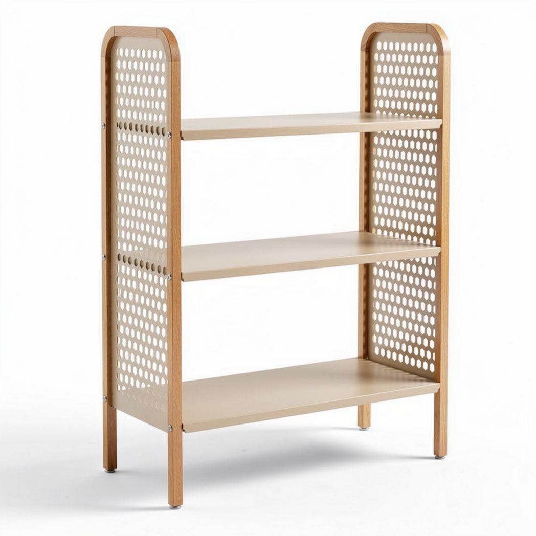 Étagère en bois avec étagères en panneau perforé dimensions 80 x 30 x 120cm