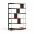 Étagère en bois et métal design moderne 180 x 90 x 30 cm pour rangement
