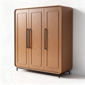 Armoire en bois de chêne avec trois portes et poignées noires 150 x 50 x 100cm