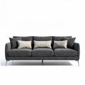 Canapé en tissu gris avec coussins inclus dimensions 220 x 90 x 85cm